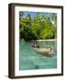 Young Boys Fishing in the Marovo Lagoon, Solomon Islands, Pacific-Michael Runkel-Framed Photographic Print