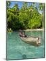 Young Boys Fishing in the Marovo Lagoon, Solomon Islands, Pacific-Michael Runkel-Mounted Photographic Print