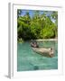 Young Boys Fishing in the Marovo Lagoon, Solomon Islands, Pacific-Michael Runkel-Framed Photographic Print