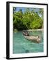 Young Boys Fishing in the Marovo Lagoon, Solomon Islands, Pacific-Michael Runkel-Framed Photographic Print