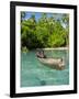 Young Boys Fishing in the Marovo Lagoon, Solomon Islands, Pacific-Michael Runkel-Framed Photographic Print