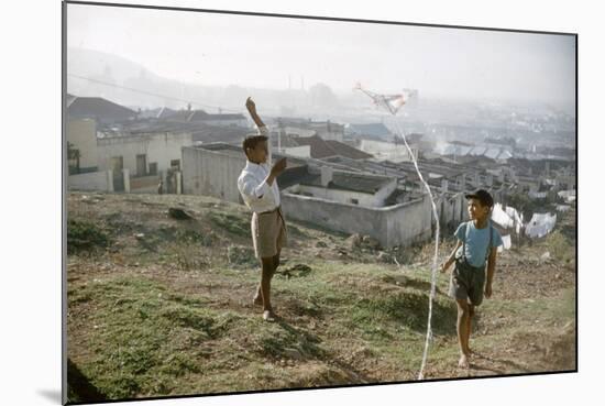 Young Boys Flying Kites in Durban, Africa 1960-Grey Villet-Mounted Photographic Print