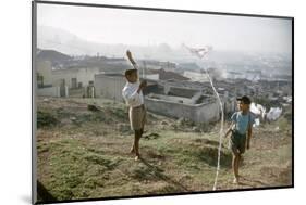 Young Boys Flying Kites in Durban, Africa 1960-Grey Villet-Mounted Photographic Print