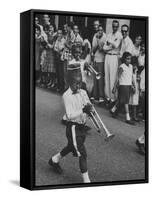 Young Boys Playing Trumpets in a Parade-Hank Walker-Framed Stretched Canvas