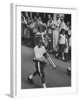 Young Boys Playing Trumpets in a Parade-Hank Walker-Framed Photographic Print