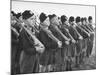 Young Boys Who are Members of a Fascist Group Posing in Uniform with Rifles-null-Mounted Photographic Print