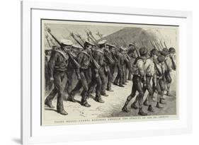 Young Brazil, Cadets Marching Through the Streets of Rio De Janeiro-null-Framed Premium Giclee Print