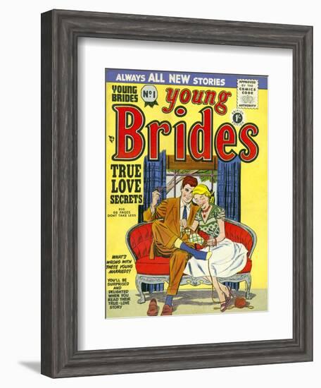Young Brides, First Issue Weddings Marriages Brides Comics Magazine, UK, 1950-null-Framed Giclee Print