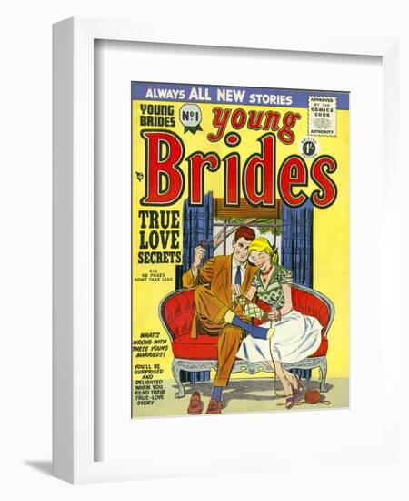 Young Brides, First Issue Weddings Marriages Brides Comics Magazine, UK, 1950-null-Framed Giclee Print