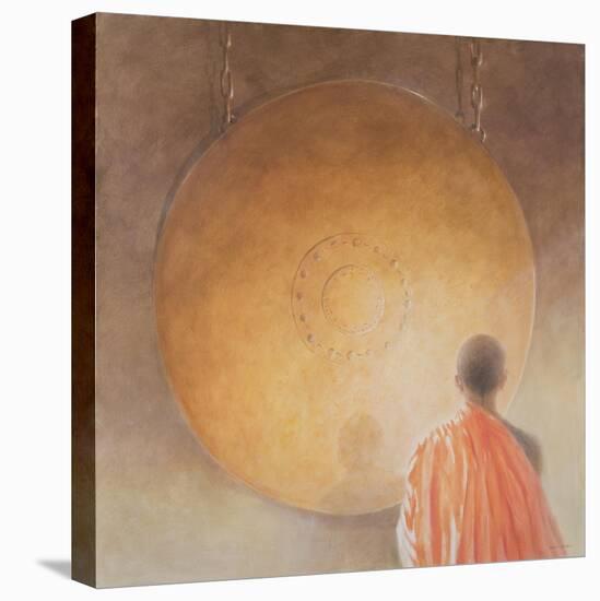 Young Buddhist Monk and Gong, Bhutan, 2010-Lincoln Seligman-Stretched Canvas