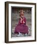 Young Buddhist Monk Holding Traditional Carved Wooden Mask to His Face at the Tamshing Phala Choepa-Lee Frost-Framed Photographic Print