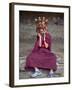 Young Buddhist Monk Holding Traditional Carved Wooden Mask to His Face at the Tamshing Phala Choepa-Lee Frost-Framed Photographic Print