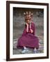 Young Buddhist Monk Holding Traditional Carved Wooden Mask to His Face at the Tamshing Phala Choepa-Lee Frost-Framed Photographic Print