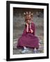 Young Buddhist Monk Holding Traditional Carved Wooden Mask to His Face at the Tamshing Phala Choepa-Lee Frost-Framed Photographic Print