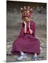 Young Buddhist Monk Holding Traditional Carved Wooden Mask to His Face at the Tamshing Phala Choepa-Lee Frost-Mounted Photographic Print