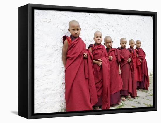 Young Buddhist Monks, Karchu Dratsang Monastery, Bumthang, Bhutan-Angelo Cavalli-Framed Stretched Canvas