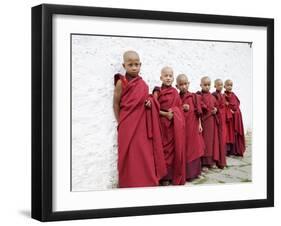Young Buddhist Monks, Karchu Dratsang Monastery, Bumthang, Bhutan-Angelo Cavalli-Framed Photographic Print