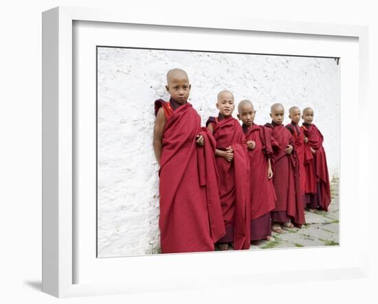 Young Buddhist Monks, Karchu Dratsang Monastery, Bumthang, Bhutan-Angelo Cavalli-Framed Photographic Print