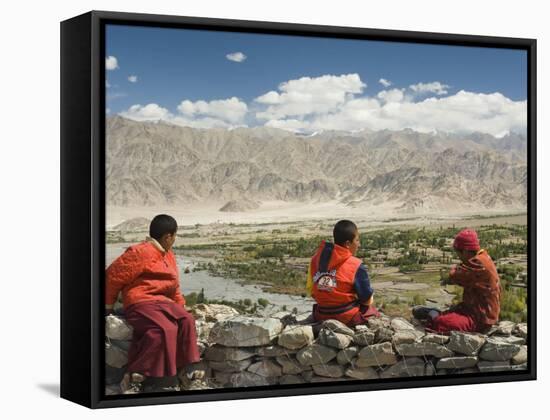 Young Buddhist Monks, Ladakh, Indian Himalaya, India-Jochen Schlenker-Framed Stretched Canvas