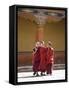 Young Buddhist Monks, Paro Dzong, Paro, Bhutan, Asia-Angelo Cavalli-Framed Stretched Canvas