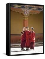 Young Buddhist Monks, Paro Dzong, Paro, Bhutan, Asia-Angelo Cavalli-Framed Stretched Canvas