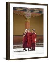 Young Buddhist Monks, Paro Dzong, Paro, Bhutan, Asia-Angelo Cavalli-Framed Photographic Print