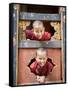Young Buddhist Monks, Paro Dzong, Paro, Bhutan, Asia-Angelo Cavalli-Framed Stretched Canvas