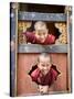 Young Buddhist Monks, Paro Dzong, Paro, Bhutan, Asia-Angelo Cavalli-Stretched Canvas