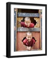 Young Buddhist Monks, Paro Dzong, Paro, Bhutan, Asia-Angelo Cavalli-Framed Photographic Print