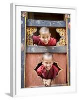 Young Buddhist Monks, Paro Dzong, Paro, Bhutan, Asia-Angelo Cavalli-Framed Photographic Print