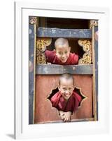 Young Buddhist Monks, Paro Dzong, Paro, Bhutan, Asia-Angelo Cavalli-Framed Photographic Print