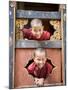 Young Buddhist Monks, Paro Dzong, Paro, Bhutan, Asia-Angelo Cavalli-Mounted Photographic Print