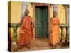 Young Buddhist Novices Relax Outside Their Temple in Sen Monorom, Cambodia, Southeast Asia-Andrew Mcconnell-Stretched Canvas