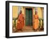 Young Buddhist Novices Relax Outside Their Temple in Sen Monorom, Cambodia, Southeast Asia-Andrew Mcconnell-Framed Photographic Print