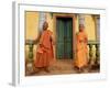 Young Buddhist Novices Relax Outside Their Temple in Sen Monorom, Cambodia, Southeast Asia-Andrew Mcconnell-Framed Photographic Print