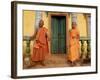 Young Buddhist Novices Relax Outside Their Temple in Sen Monorom, Cambodia, Southeast Asia-Andrew Mcconnell-Framed Photographic Print