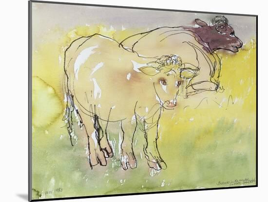 Young Bullocks in the Meadow, 1983-Brenda Brin Booker-Mounted Giclee Print