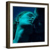 Young Caucasian Couple in Love at Twilight Light-Serg Zastavkin-Framed Photographic Print