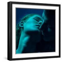 Young Caucasian Couple in Love at Twilight Light-Serg Zastavkin-Framed Photographic Print