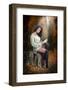 Young Caucasian Sensual Woman Reading a Book in a Romantic Autumn Scenery. Portrait of Pretty Young-iancucristi-Framed Photographic Print