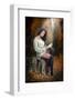 Young Caucasian Sensual Woman Reading a Book in a Romantic Autumn Scenery. Portrait of Pretty Young-iancucristi-Framed Photographic Print