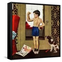 "Young Charles Atlas", November 29, 1952-George Hughes-Framed Stretched Canvas