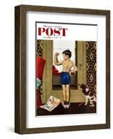 "Young Charles Atlas" Saturday Evening Post Cover, November 29, 1952-George Hughes-Framed Giclee Print