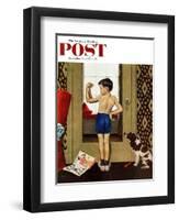 "Young Charles Atlas" Saturday Evening Post Cover, November 29, 1952-George Hughes-Framed Giclee Print