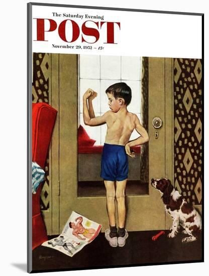 "Young Charles Atlas" Saturday Evening Post Cover, November 29, 1952-George Hughes-Mounted Giclee Print