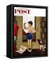 "Young Charles Atlas" Saturday Evening Post Cover, November 29, 1952-George Hughes-Framed Stretched Canvas