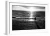 Young Child Alone on Beach-Sharon Wish-Framed Photographic Print