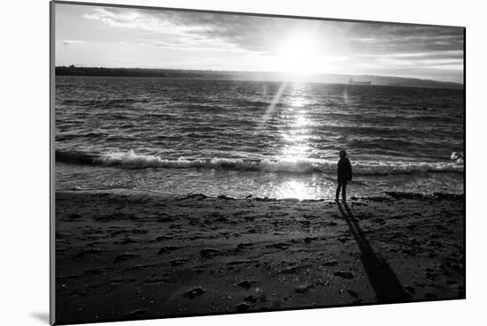 Young Child Alone on Beach-Sharon Wish-Mounted Photographic Print