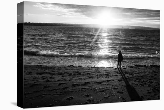 Young Child Alone on Beach-Sharon Wish-Stretched Canvas