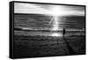 Young Child Alone on Beach-Sharon Wish-Framed Stretched Canvas